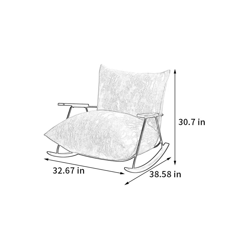 Chaise berçante Modern Home, Noir, Jaune/blanc