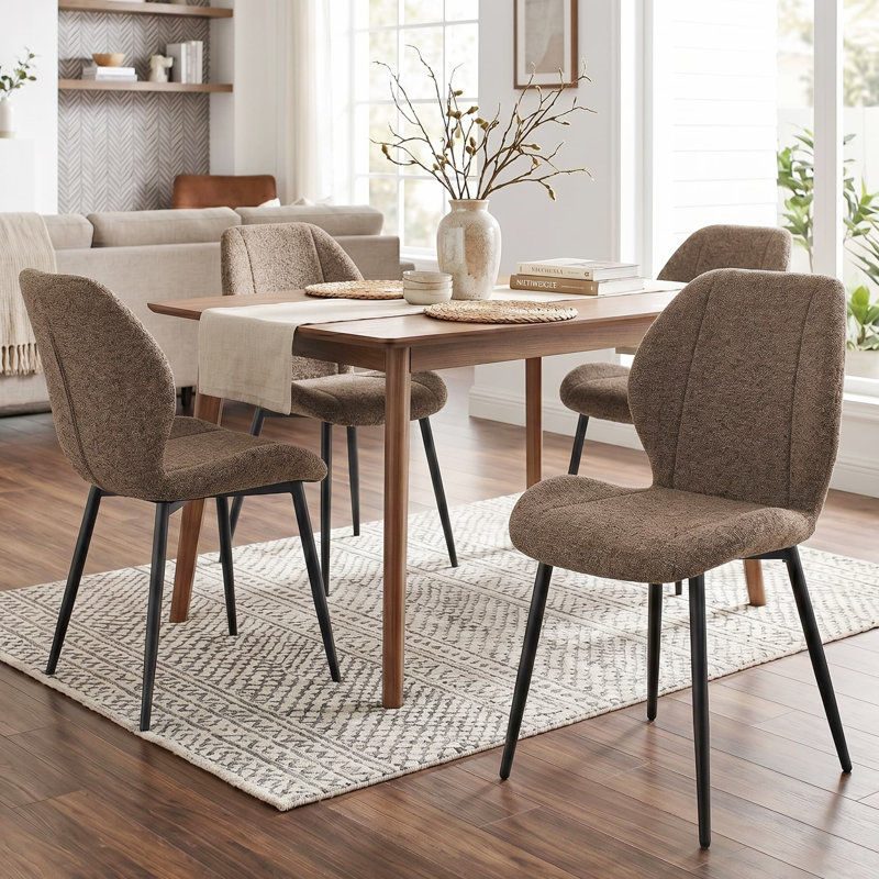 Ensemble de 4 chaises de salle à manger Modern, Brun