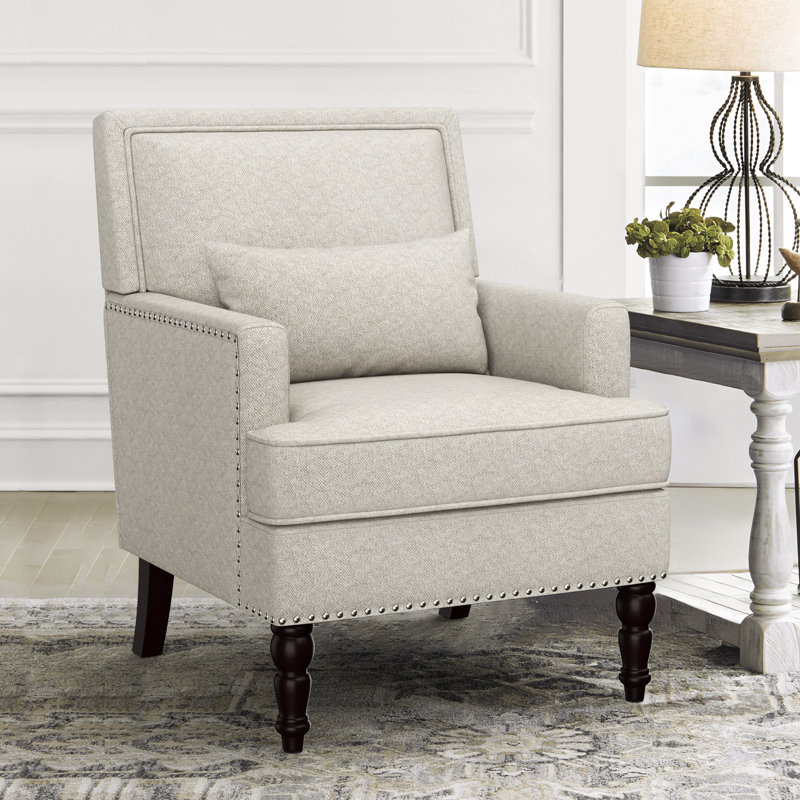 Arene Upholstered Armchair, Beige Linen