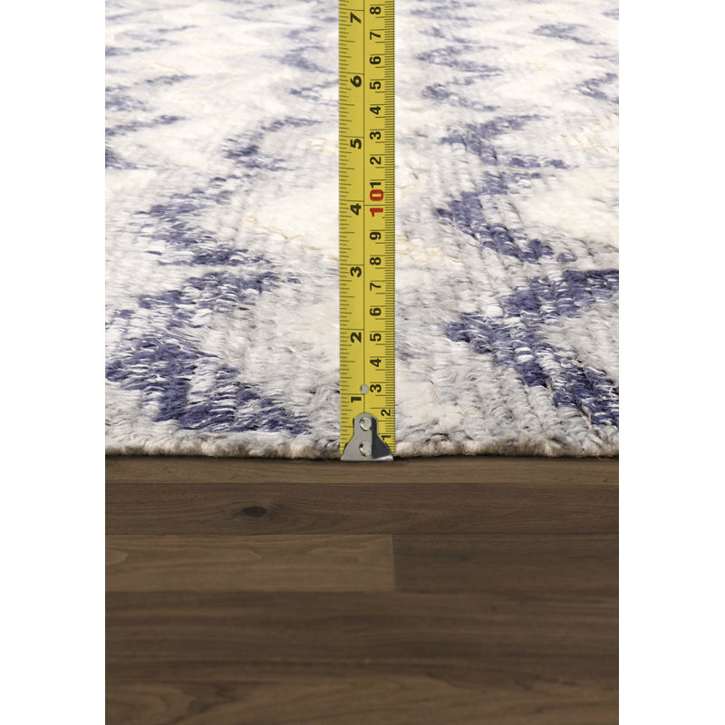 Casablanca Moroccan Hand Knotted Wool Chevron Area Rug, Rectangle 5' X 7'10"