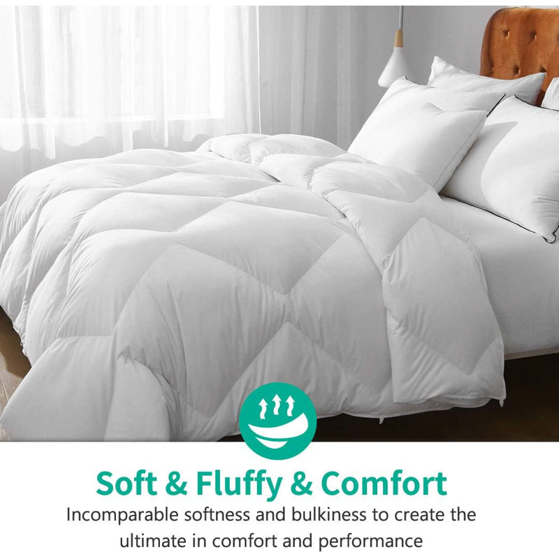 Feathers Down Comforter White Duvet Insert, King