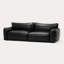 Canapé modulaire noir en cuir véritable-109102274
