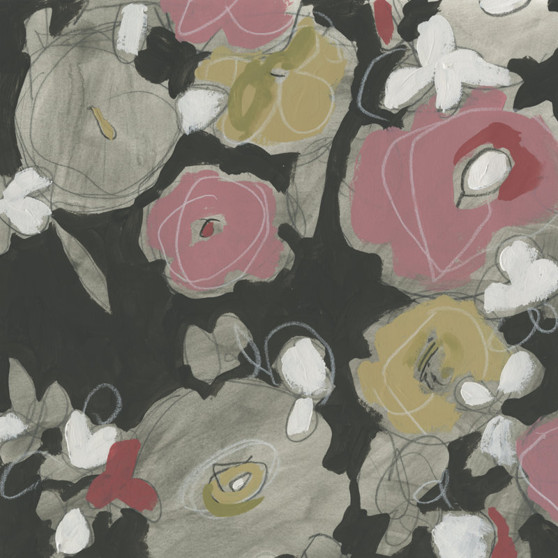 Impulse Floral I by June Erica Vess - Wrapped Canvas Painting, 51cm H x 51cm W