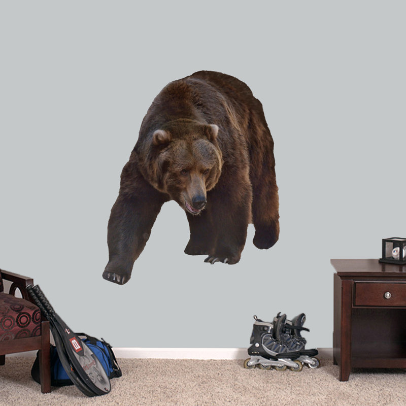 Décalcomanie murale support grizzly real life, H 46 po x l 38 po