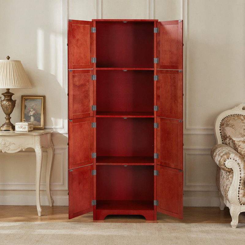 Armoire de rangement à grande capacité avec plusieurs compartiments et portes indépendantes, idéale pour les espaces de vie organisés et élégants