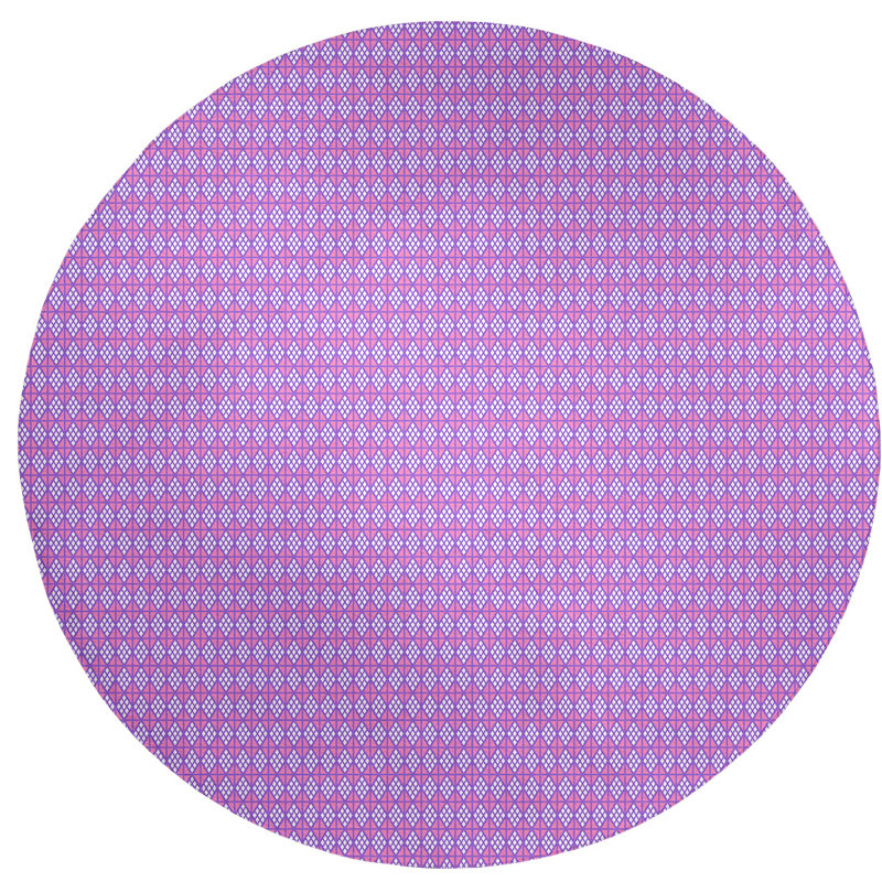 Chenille Geometric Indoor Rug, Round 5'