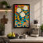 White Blooms And Teal Botanical - Print-136793067-136793063
