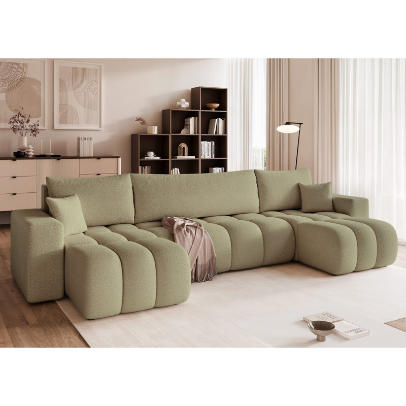 5 Seater Sofa Bed, Green