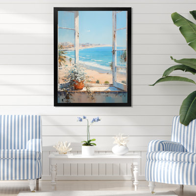 «California Shoreline Window View III - Coastal Windows», art mural
