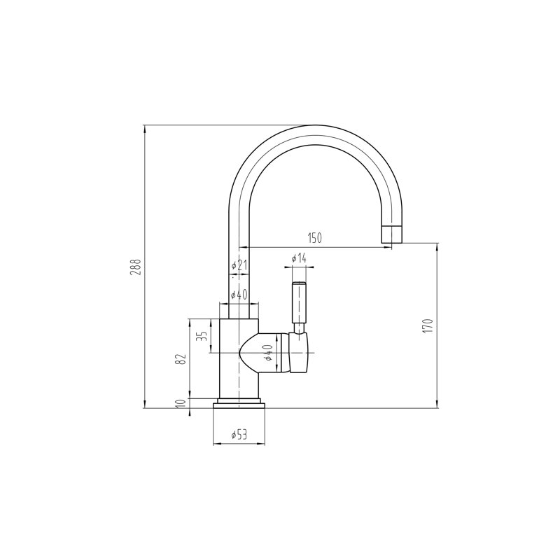Tec Single Lever Mono Basin Mixer with Waste, Brushed Brass