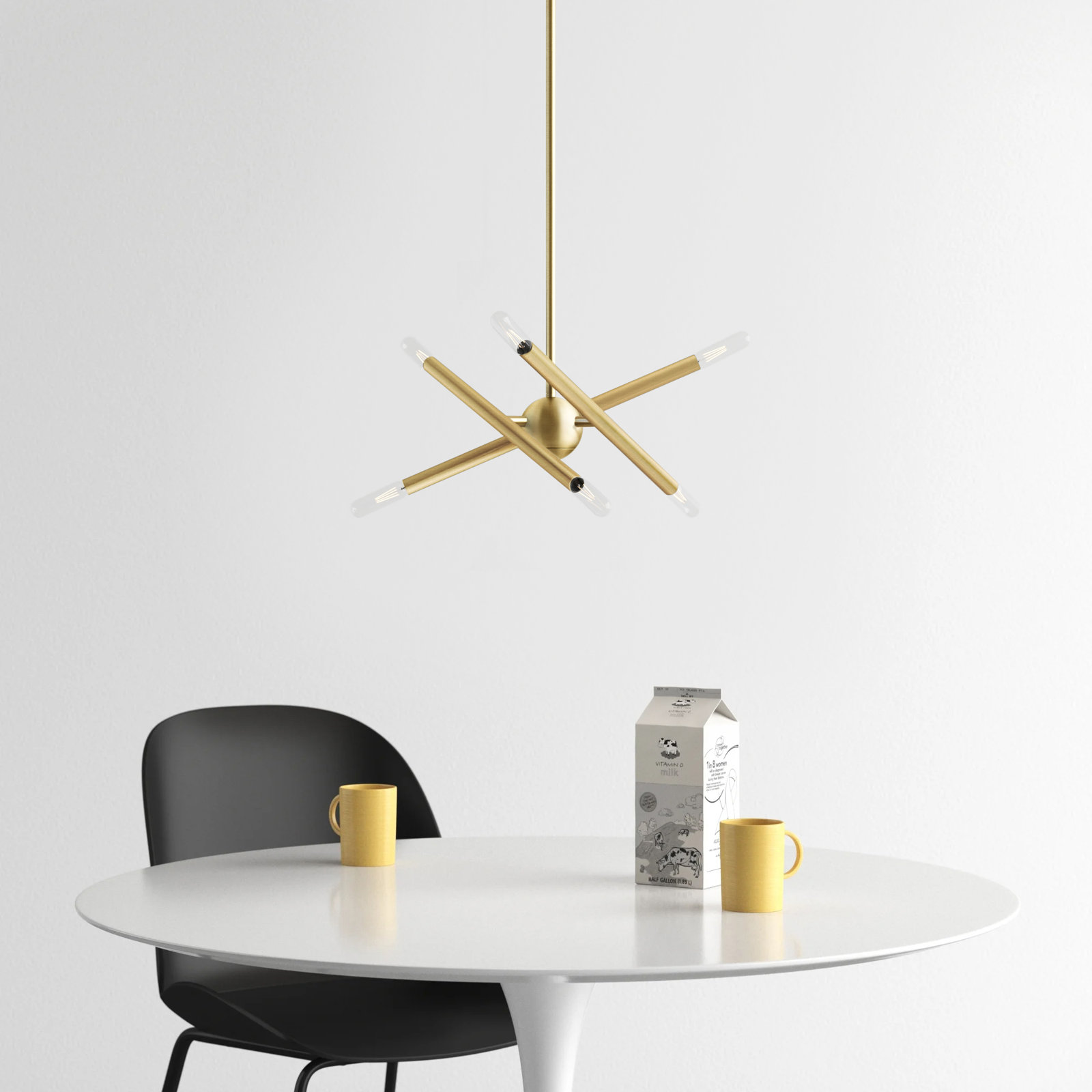 Poco 6 - Light Dimmable Chandelier, Satin Brass