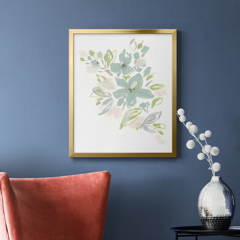 «Seafoam Petals IV», toile encadrée de qualité supérieure - prête à être accrochée, Or, H 20 po x l 16 po