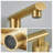 Brushed Gold 3-Hole Low-Arch 8 Inch Widespread Bathroom Faucet, Vanity Sink Faucet With Metal Pop Up Drain Assembly And Water Supply Lines For Lavatory