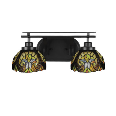 Estella 2 Light Bath Bar Shown With 7" Cypress Art Glass