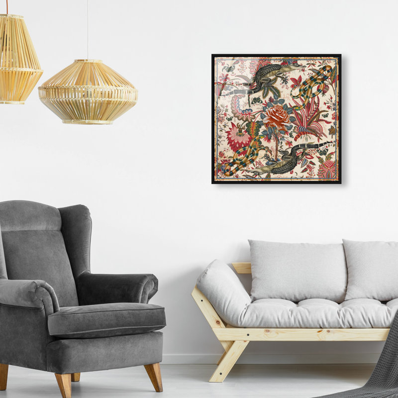 Timeless Alligator Canvas Animals Print by Oliver Gal, 21"H x 21"W, Black Frame