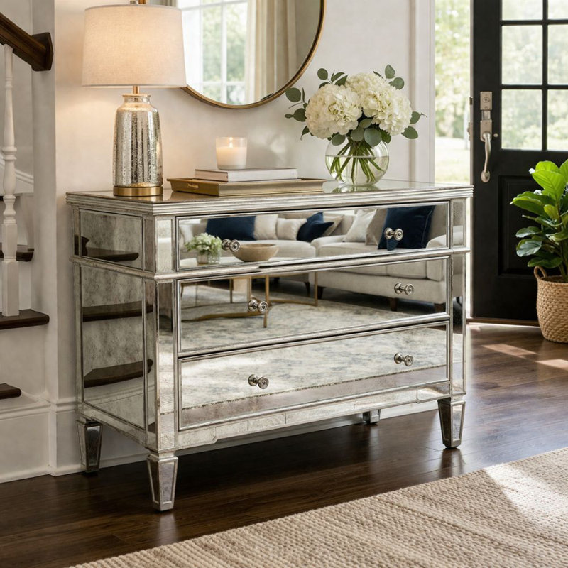 Commode décorative 3 tiroirs Silver