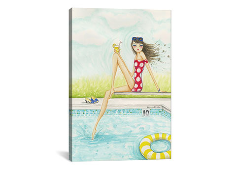 «Backyard Pool # 2» par Bella Pilar, impression sur toile tendue sur châssis, H 18 po x l 12 po x P 1,5 po