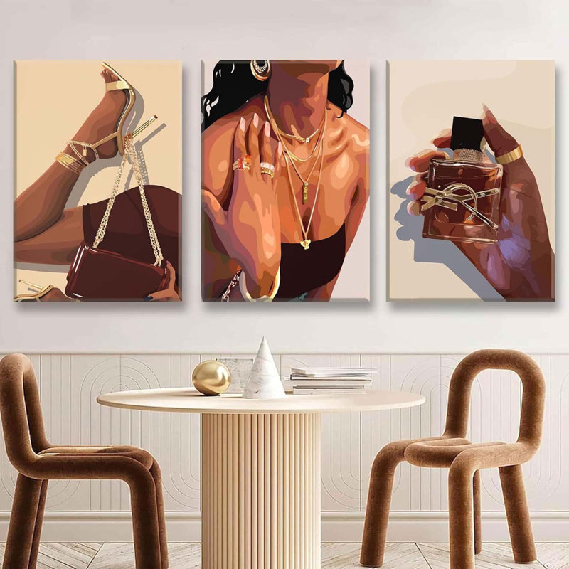 3 Piece Wrapped Canvas Print, 60 cm H x 120 cm W