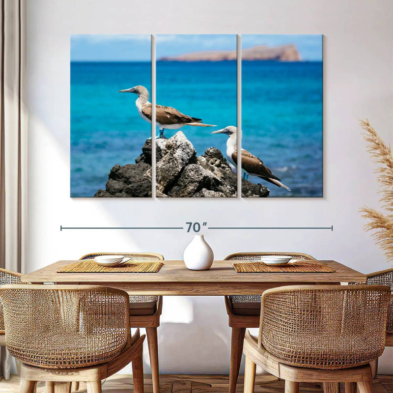 Blue-Footed Boobies At Sea, 42" H x 65" W