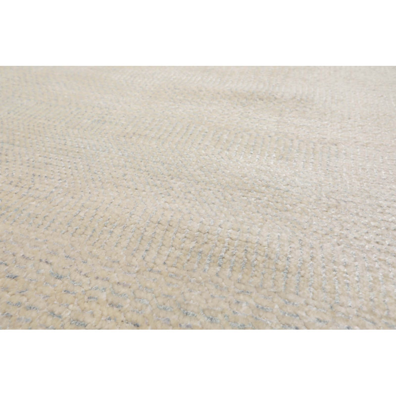 Tapis beige noué à la main, Rectangle 10 pi x 14 pi