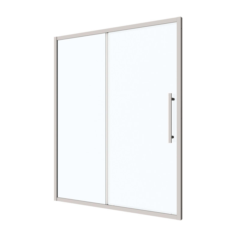 Porte de douche coulissante, porte coulissante, verre trempé, Chrome chrome