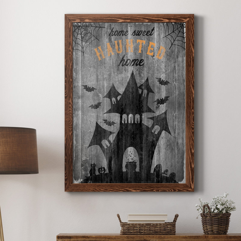 Haunted House - publicités encadrées sur toile, H 31,5 po x l 23,5 po x P 1,5 po, Érable