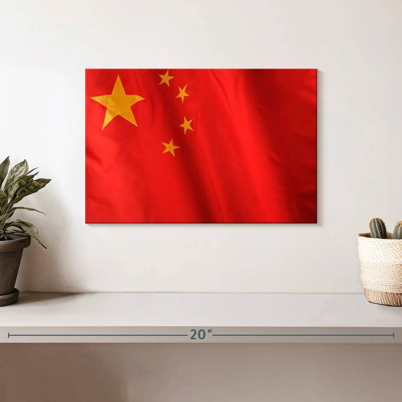 Drapeau chinois en tissu, H 8 po x l 12 po
