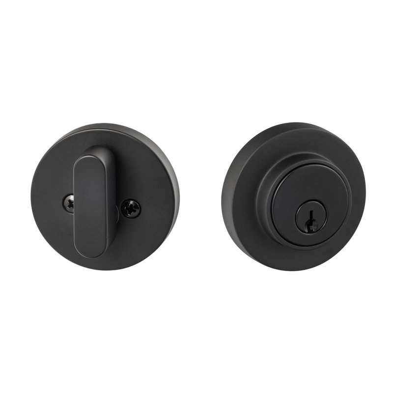 Modern Single Cylinder Deadbolt, Flat Black