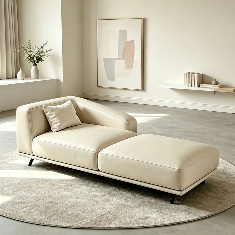Chaise longue d'intérieur simple en similicuir