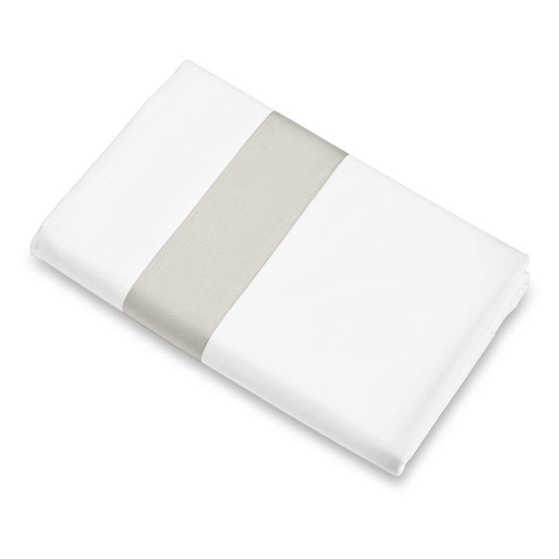 Aida Flat Sheet, King Flat Sheet, White/Pearl