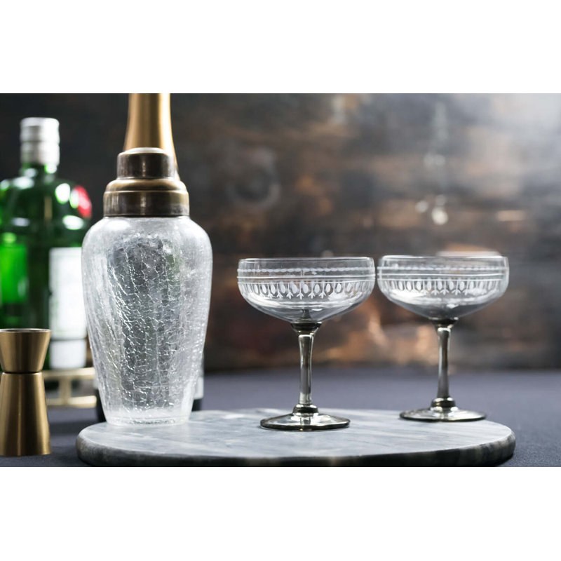 Handmade Crystal Coupe, Clear/Black