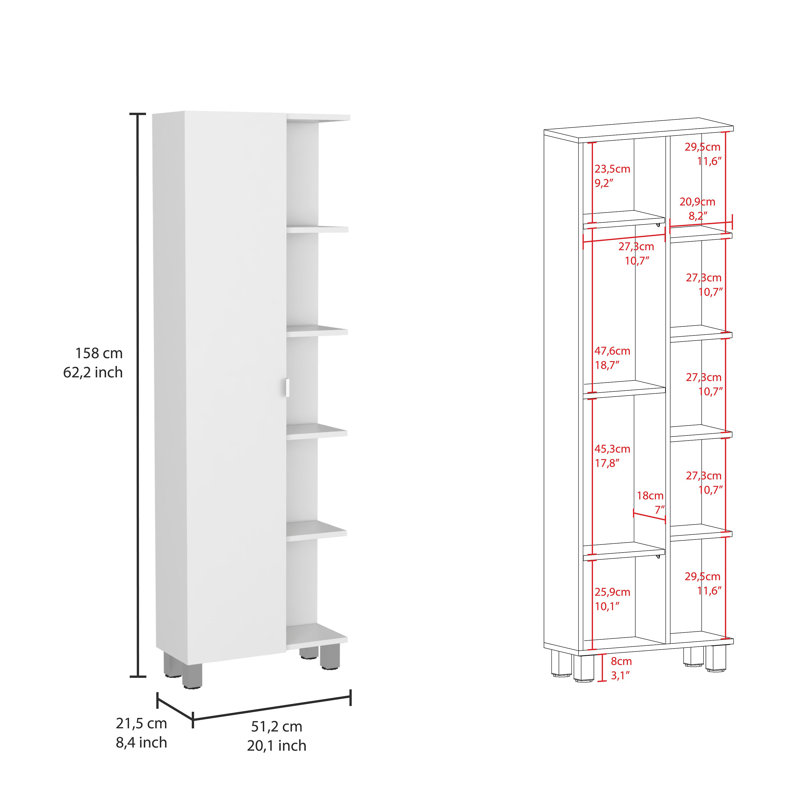 Herminie Fixed Bathroom Storage Furniture Set