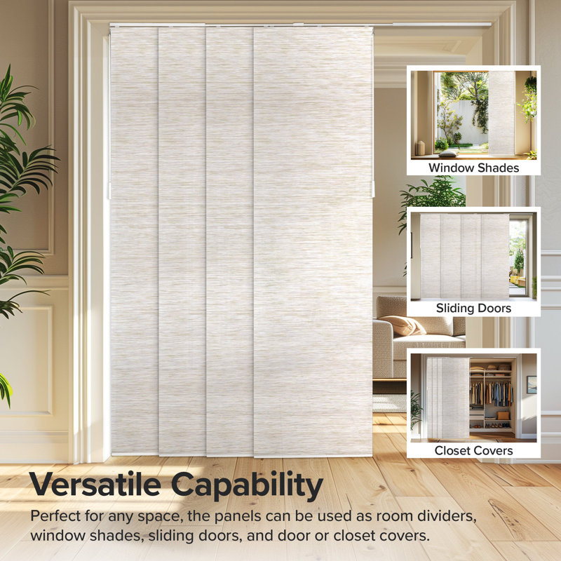 Adjustable Panel Track Blinds, Light Filtering, Beige