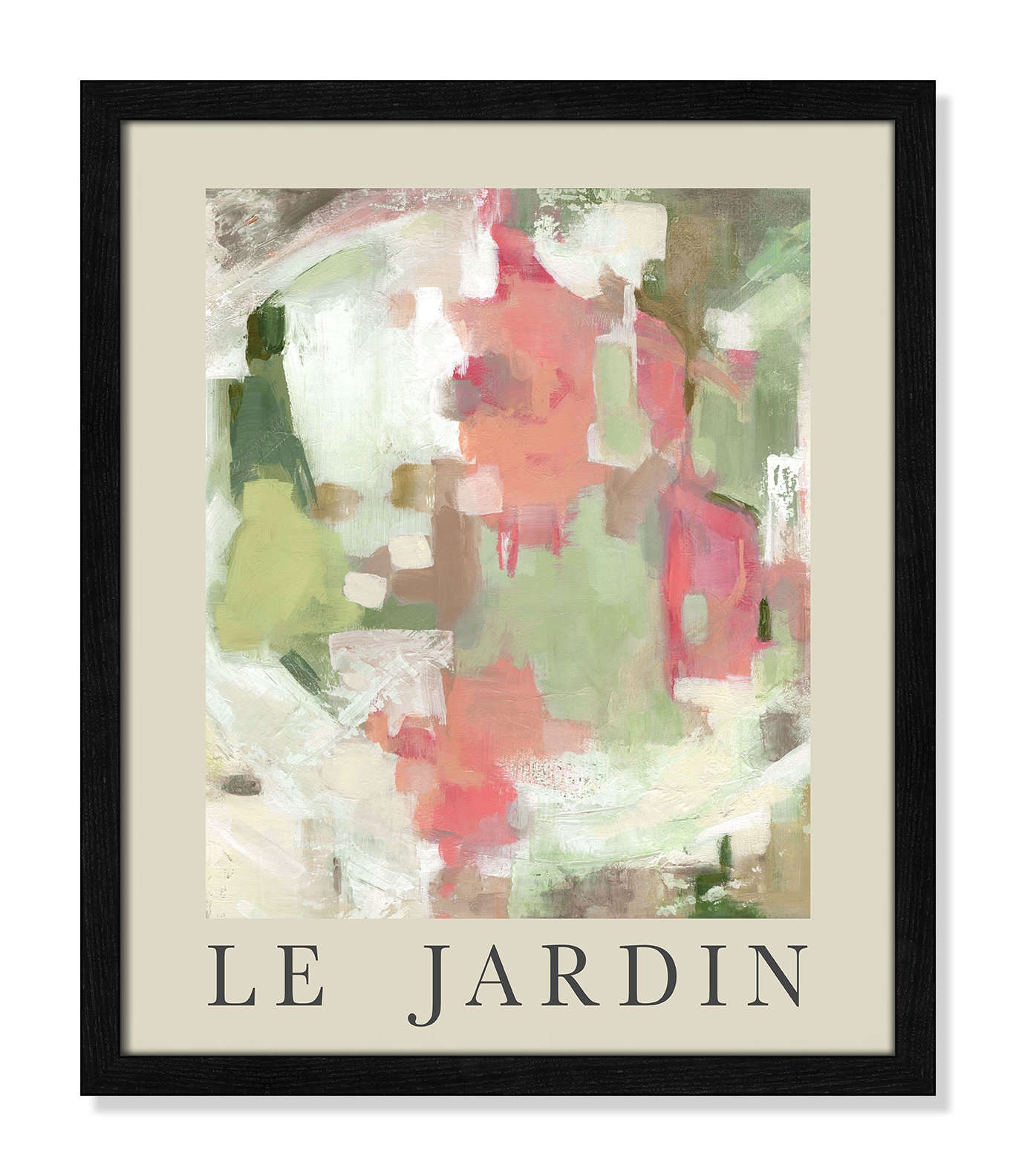 Riya "Le Jardin" Print by Carol Robinson, Black Single Picture Frame, No, 19" H x 16" W x 0.75" D