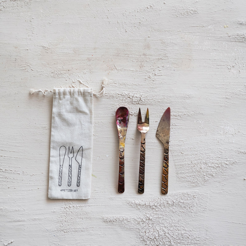 3-Piece Hand-Forged Copper Appetizer Set