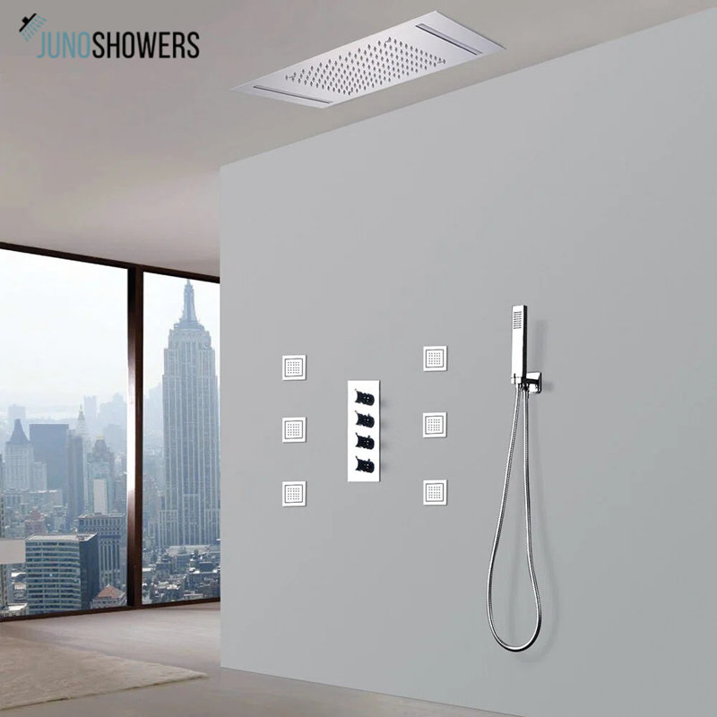 Juno Milan 14" by 20" Recessed Mounted LED Shower Head