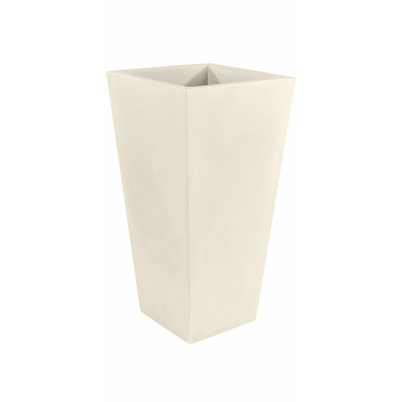 Cono Resin Pot Planter, 39.25" H x 13.75" W x 13.75" D, Ecru