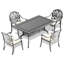 Table de patio - fonte d'aluminium, noir, forme rectangulaire, texture, repas pour 6 personnes 160 lb maximum