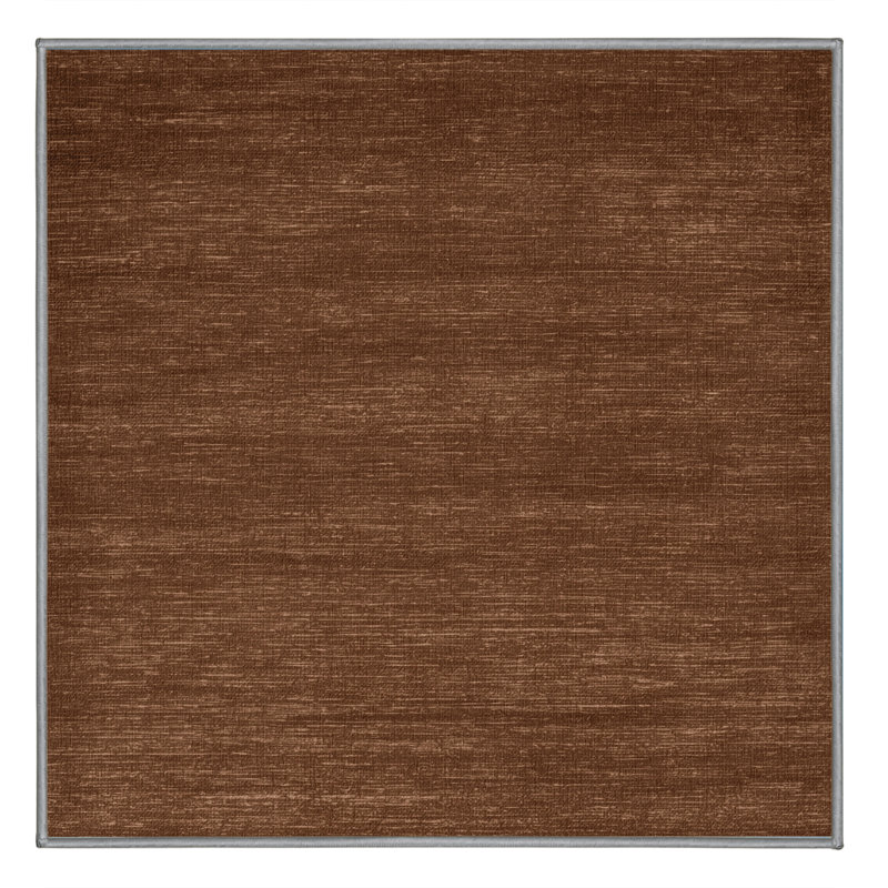 Tapis brun uni lavable à la machine, Carré 5 pi
