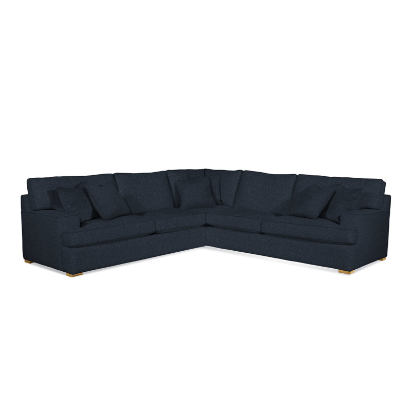 Sadie L-Sectional, Navy Crypton Performance; 0822-61, Frost White