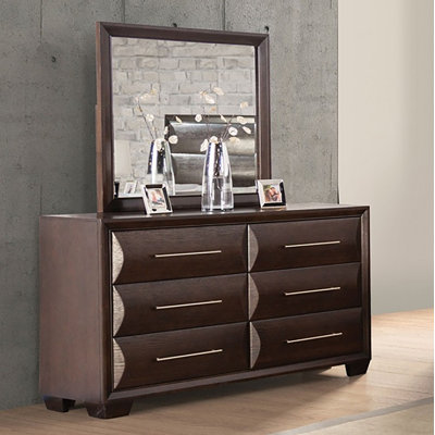 Commode 6 tiroirs avec miroir Jainks