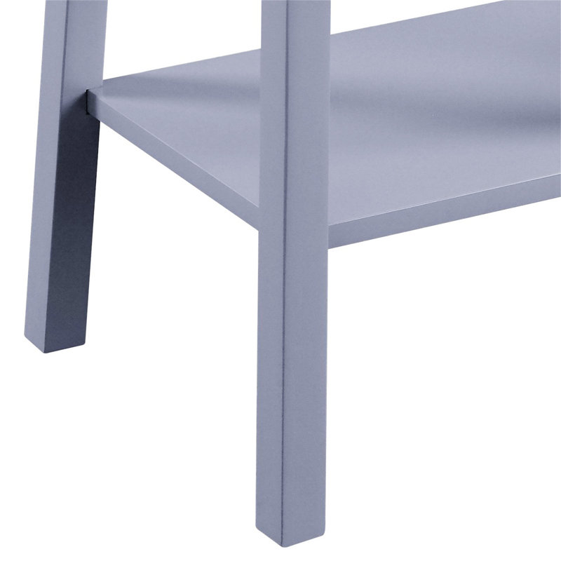 Kaife Gray Accent Table With Display And Utility Function