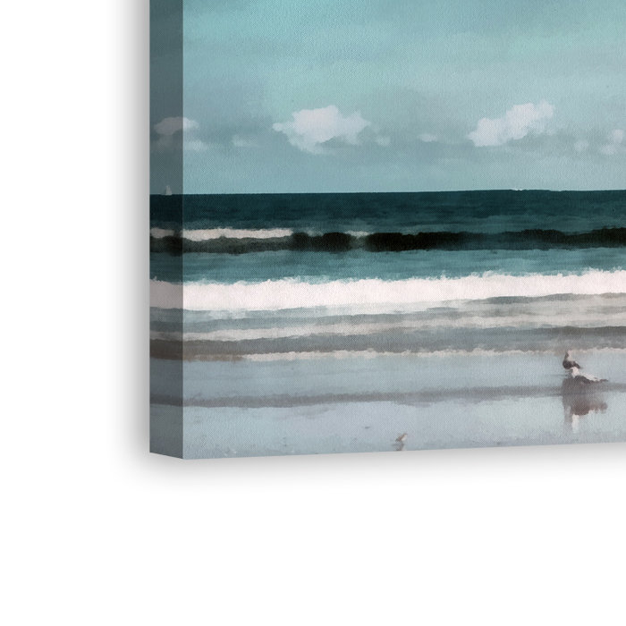 " Sailboat Beach Scene ", 20" H x 60" W, Wrapped Canvas
