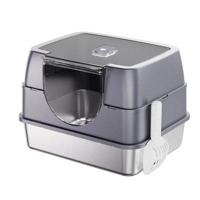 Fully Enclosed Stainless Steel Cat Litter Box – 2025 Top Pick, Odor Lock, No Litter Scatter, Easy Clean