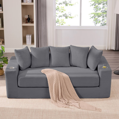 [NEW ARRIVED] [VIDEO PROVIDED]2-In-1 Convertible Sleeper Couch