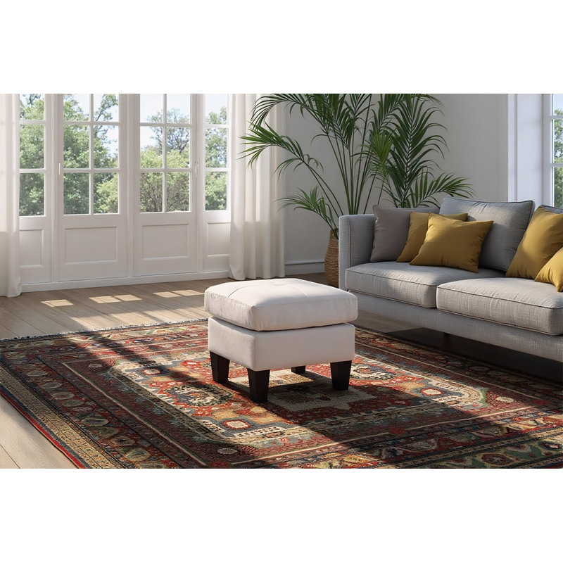 Repose-pieds en similicuir blanc Swansea, Blanc