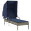 Chaise longue Latitude Run® avec auvent en rotin de polyester noir-743067101