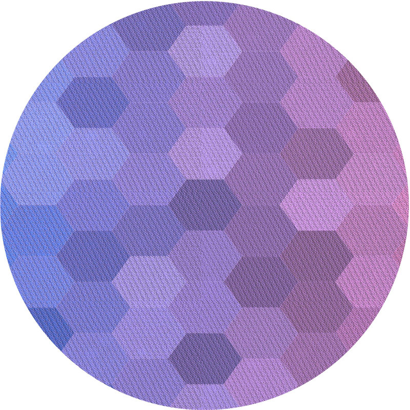 Geometric Indoor Rug, Round 3'
