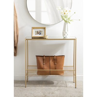 Mercer41 Trubey Modern Console Table 30X10x30 Gold