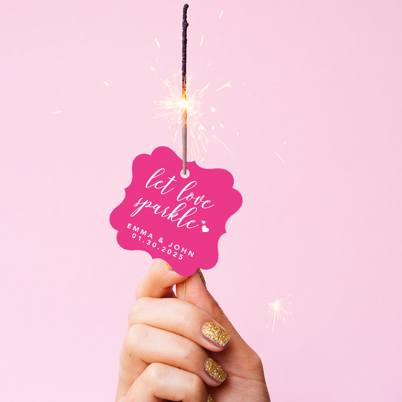 Cadre personnalisé sur mesure Let Love Sparkle, Fuchsia